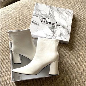 SHEIN white croc booties